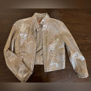 Gap leather gold jacket women’s medium